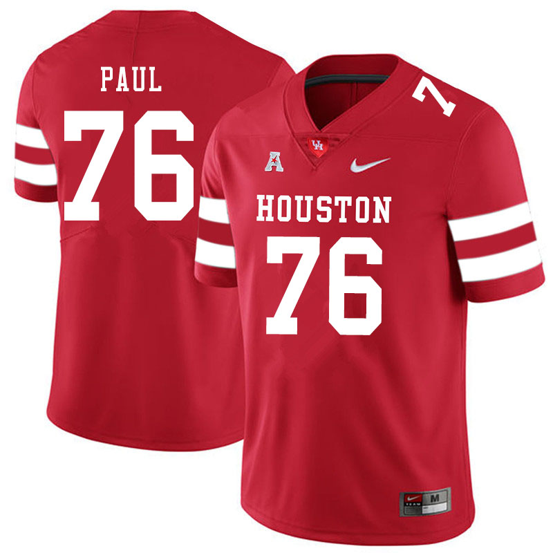 Men #76 Patrick Paul Houston Cougars College Football Jerseys Sale-Red - Click Image to Close